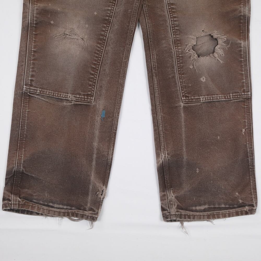 Vintage Carhartt B136 DKB Distressed Faded Brown Double Knee Pants 33x30 - Picture 5 of 16